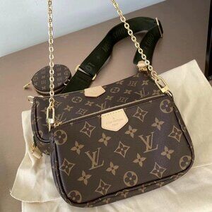 Louis Vuitton Multi Pochette Canvas and Leather Combo Chain Bag Set